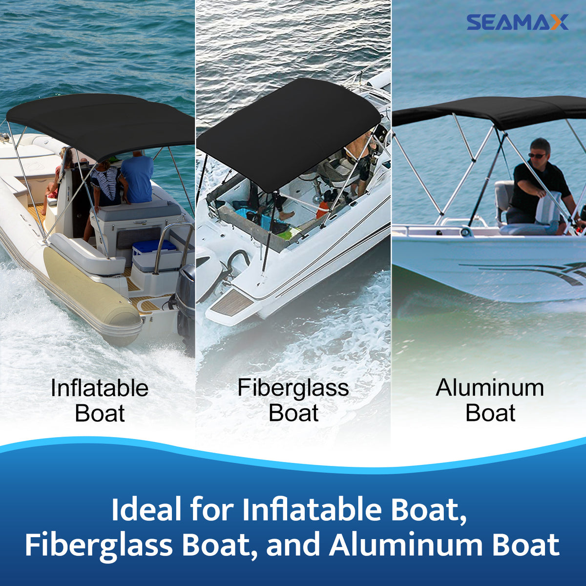 SEAMAX BIMINI SOLUTION FOR INFLATABLE BOAT, FIBERGLASS BOAT, AND ALUMI -  Seamax Marine USA