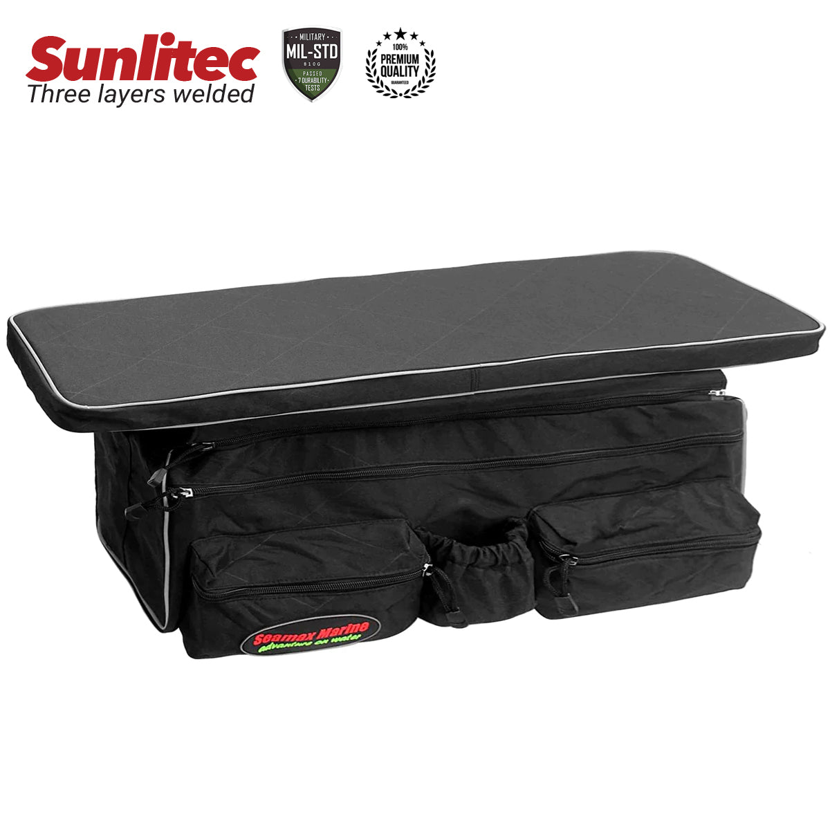 Inflatable Boat Bench Seat Cushion and Detachable Seat Bag Combo